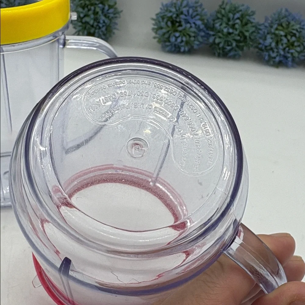 Magic Bullet Replacement Cups, Color Rim Rings Red,Yellow - Picture 4 of 9